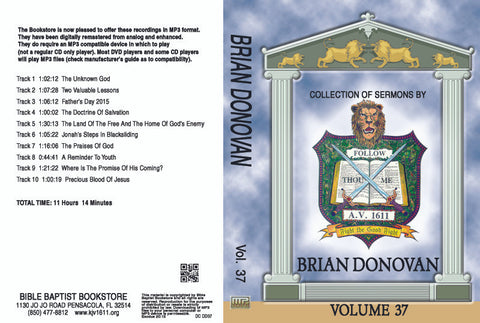 Brian Donovan Sermons on MP3 - Volume 37