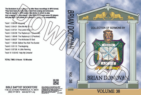 Brian Donovan: Sermons, Volume 38 - Downloadable MP3