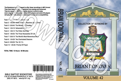 Brian Donovan: Sermons, Volume 42 - Downloadable MP3