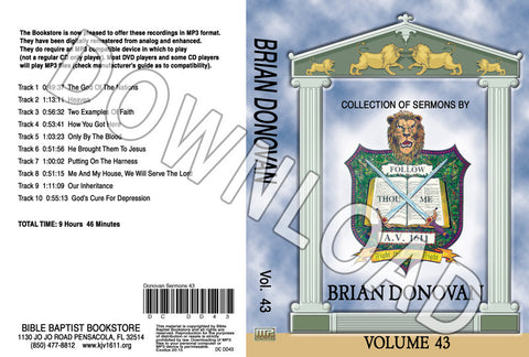 Brian Donovan: Sermons, Volume 43 - Downloadable MP3