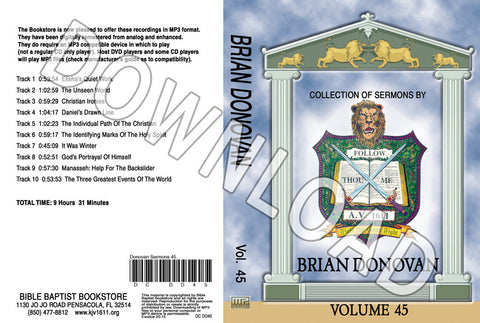 Brian Donovan: Sermons, Volume 45 - Downloadable MP3