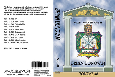 Donovan Sermons on MP3 - Volume 48