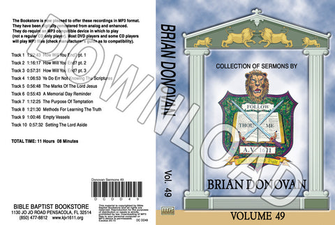 Brian Donovan: Sermons, Volume 49 - Downloadable MP3