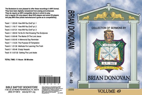 Donovan Sermons on MP3 - Volume 49