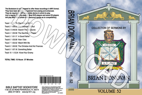 Brian Donovan: Sermons, Volume 52 - Downloadable MP3