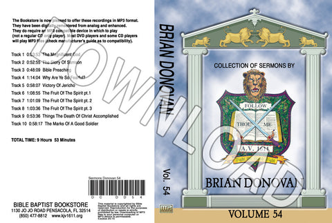 Brian Donovan: Sermons, Volume 54 - Downloadable MP3
