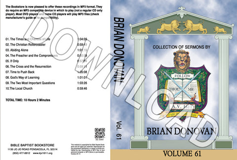 Brian Donovan: Sermons, Volume 61 - Downloadable MP3