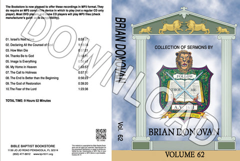 Brian Donovan: Sermons, Volume 62 - Downloadable MP3