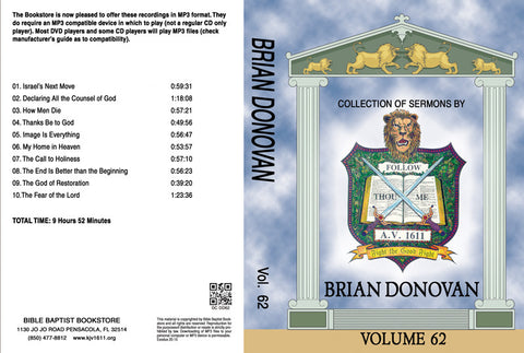 Brian Donovan Sermons on MP3 - Volume 62