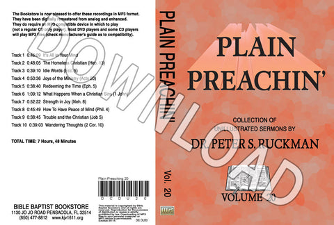 Plain Preachin' Volume 20 - Downloadable MP3