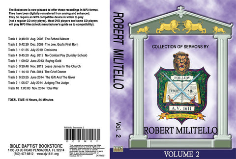 Robert Militello Sermons on MP3 - Volume 2