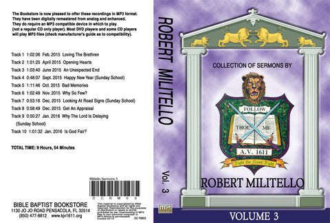 Robert Militello Sermons on MP3 - Volume 3