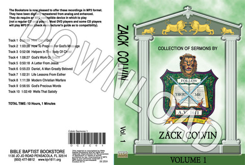 Zack Colvin: Sermons, Volume 1 - Downloadable MP3
