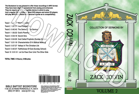 Zack Colvin: Sermons, Volume 2 - Downloadable MP3