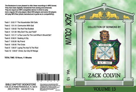 Zack Colvin Sermons on MP3 - Volume 13