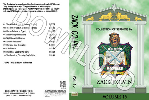Zack Colvin: Sermons, Volume 15 - Downloadable MP3