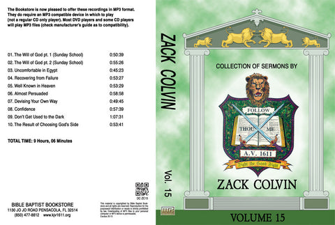 Zack Colvin Sermons on MP3 - Volume 15