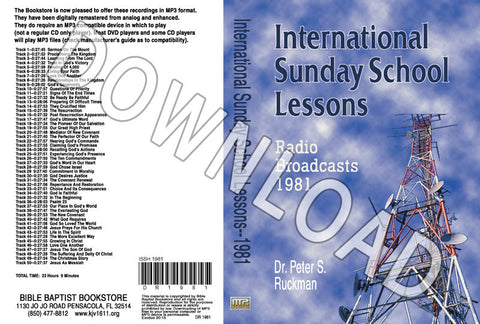 International Sunday School Lessons 1981 - Downloadable MP3