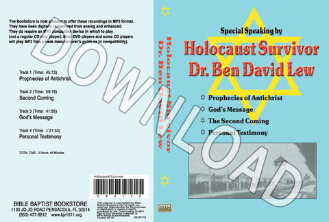 Holocaust Survivor - Dr. Ben David Lew - Downloadable MP3