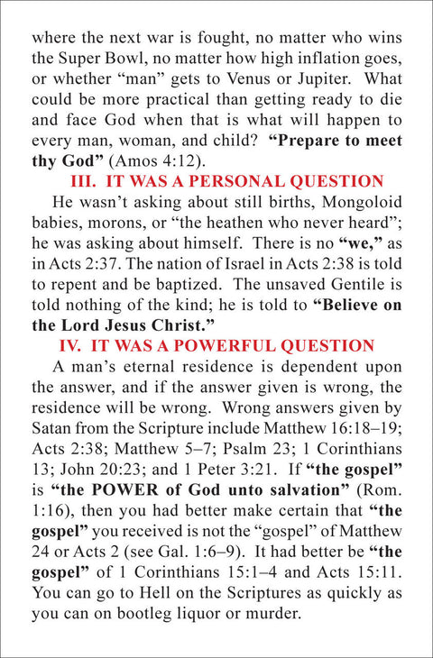 The Most Important Question - Tract