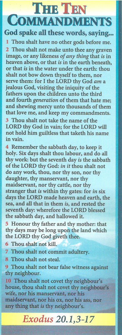 Bookmark: The Ten Commandments (10 pk)