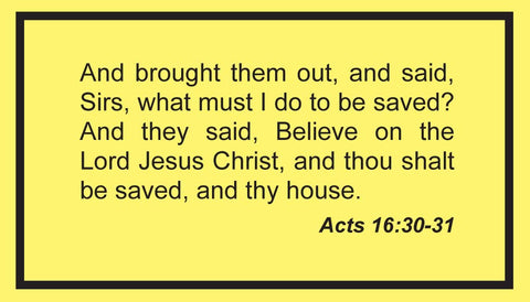 Business Card Tract - Acts 16:30-31 (Qty. 100)