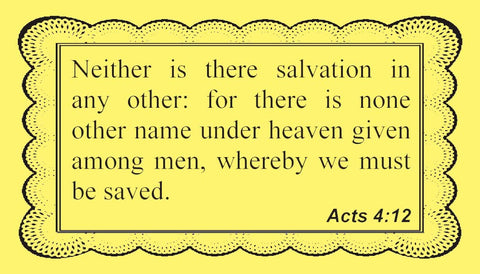 Business Card Tract - Acts 4:12 (Qty. 100)