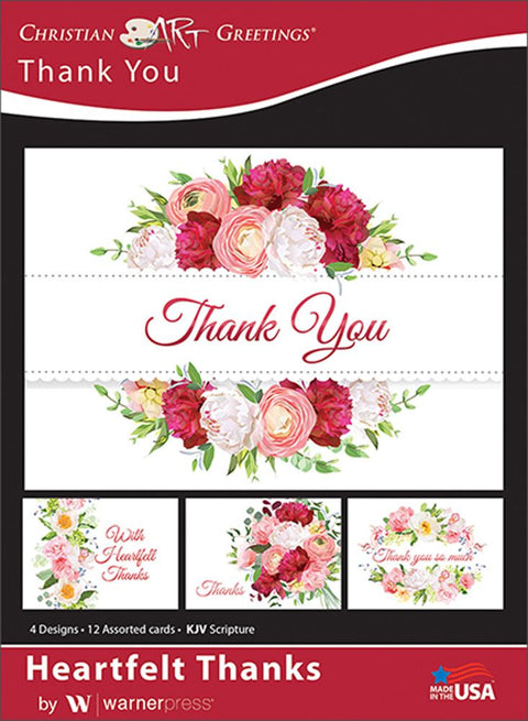 Greeting Cards - Thank You Heartfelt Thanks (12-Pack)
