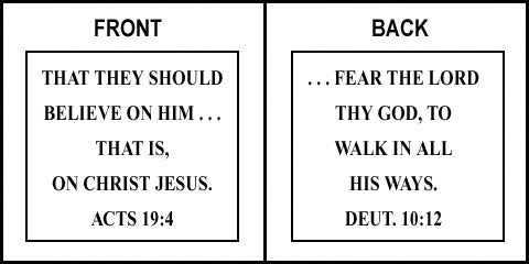 Scripture Sign - Acts 19:4 and Deuteronomy 10:12
