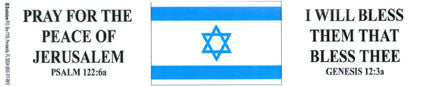 Israel (Pray For The Peace of Jerusalem - I Will Bless Them That Bless Thee) - Sticker