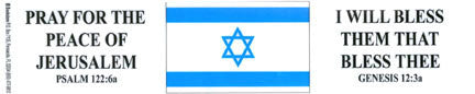 Israel (Pray For The Peace of Jerusalem - I Will Bless Them That Bless Thee)- Magnet