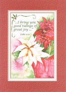 KJV Scripture Christmas Card - Poinsettia