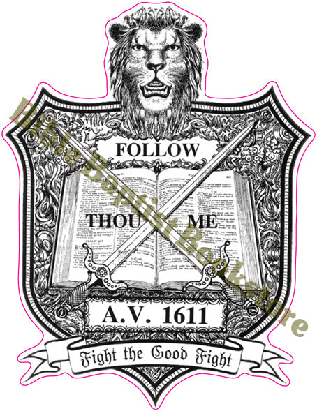 Follow Thou Me Shield - Sticker