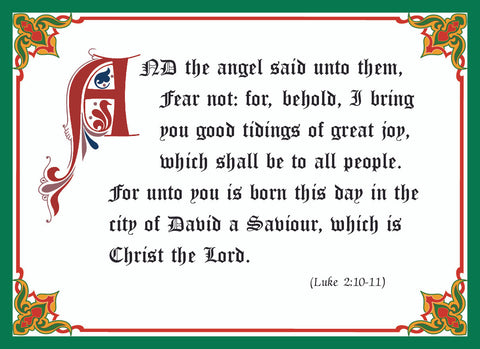 KJV Scripture Christmas Cards - Luke 2:10-11 (10-pack)