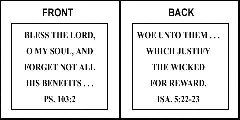 Scripture Sign - Psalms 103:2 and Isaiah 5:22-23