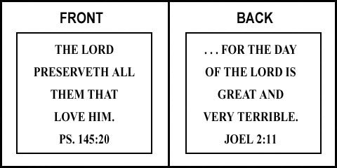 Scripture Sign - Psalms 145:20 and Joel 2:11