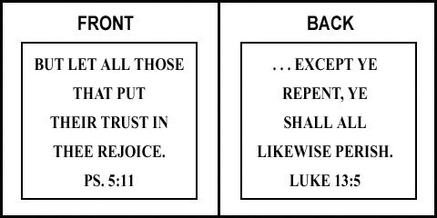 Scripture Sign - Psalms 5:11 and Luke 13:5