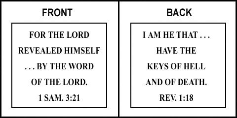 Scripture Sign - 1 Samuel 3:21 and Revelation 1:18