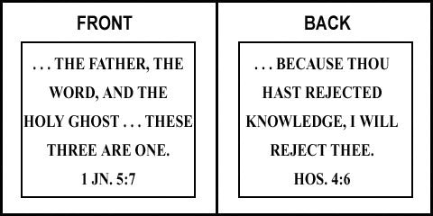 Scripture Sign - 1 John 5:7 and Hosea 4:6
