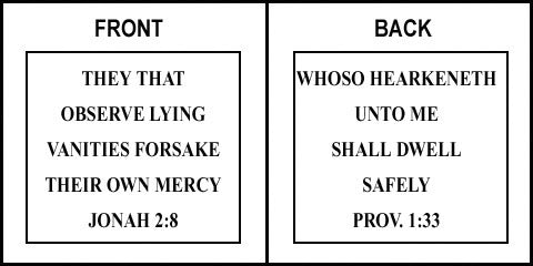 Scripture Sign - Jonah 2:8 and Proverbs 1:33