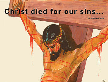 Full Color Scripture Sign - Died and Raised