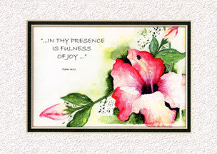 KJV Scripture Blank Greeting Cards - Hibiscus