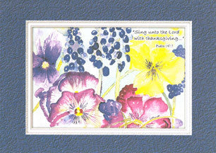 KJV Scripture Birthday Card - Pansies