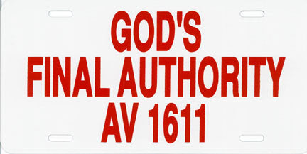 God's Final Authority - License Plate