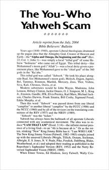The You-Who Yahweh Scam Tract - Tract